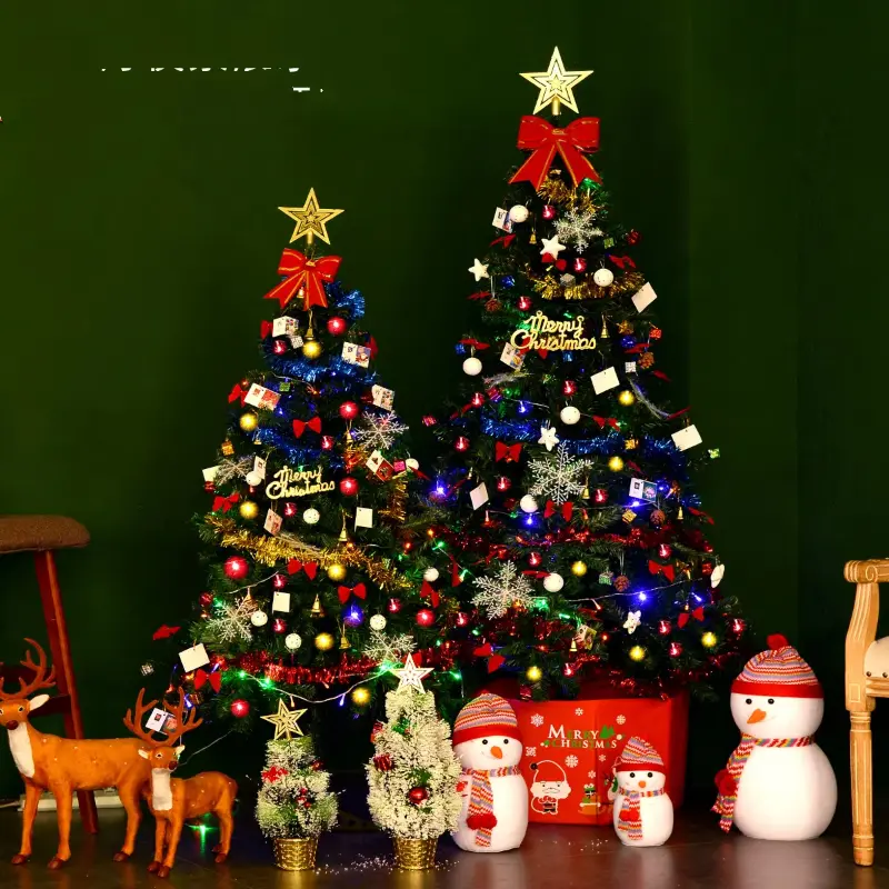 Christmas Tree Package 1.5/1.8/2.1 meters Iron Frame Household Encrypted Luminous Large Christmas Tree Decoration Se