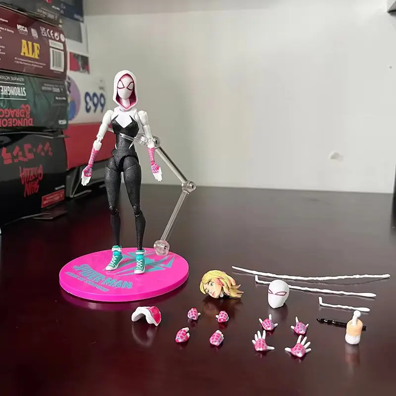 Spider-Gwen Action Figure - Shf Gwen Stacy Into The Spider-Verse Collectible Model Toy For Decorative Use Superhero Theme