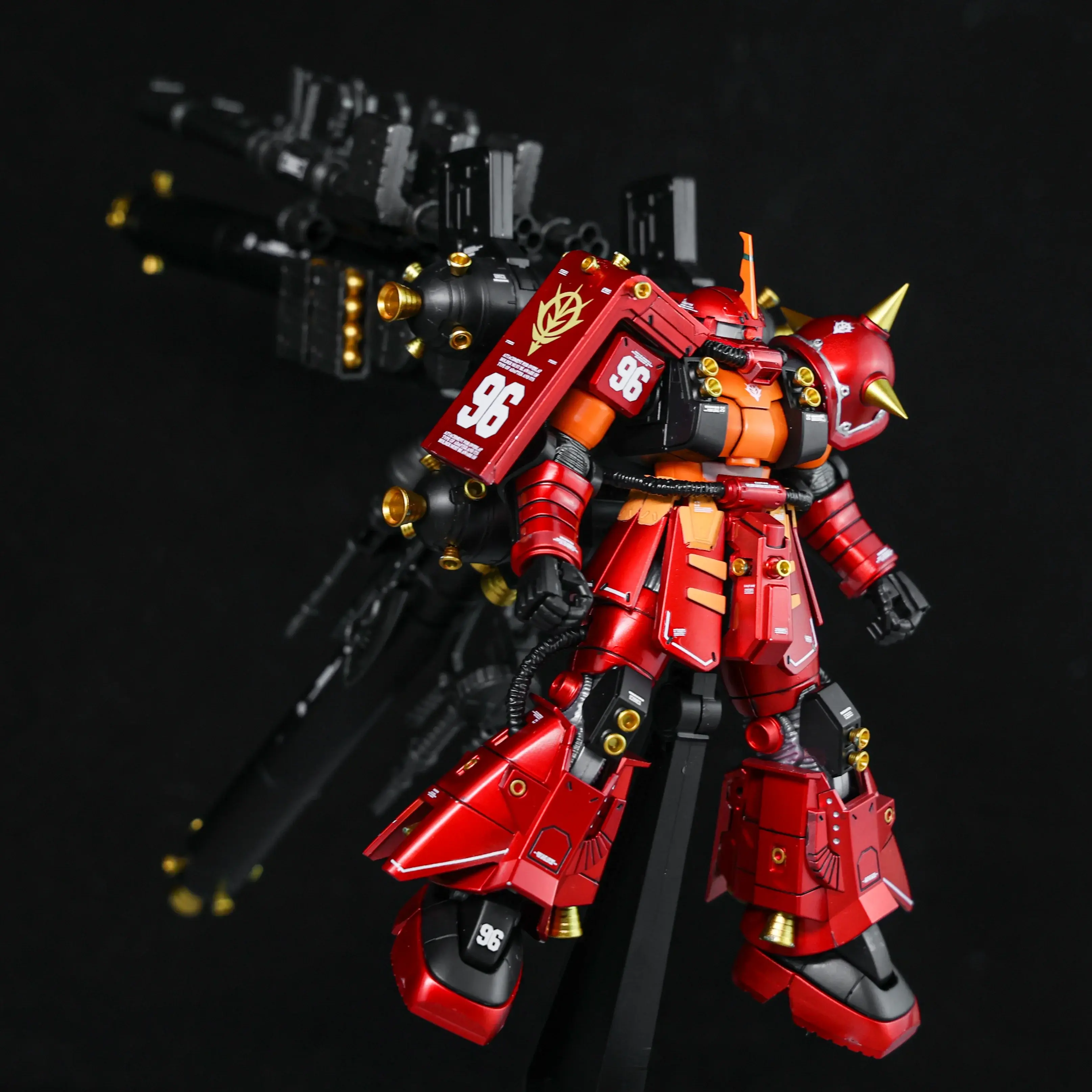 Hg 1/144psycho Zaku Full Metal Spray Pain Metal Mechanics Assembly Model Kit Action Figure Collectible Gift Toy