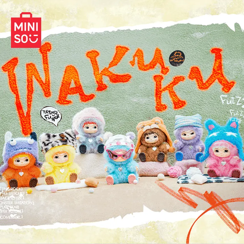 Miniso Miniso Wakuku Maomao Trendy Series Blind Box Handmade Ornament Plush Gift Surprise Blind Box Happy Toy Birthday Gift