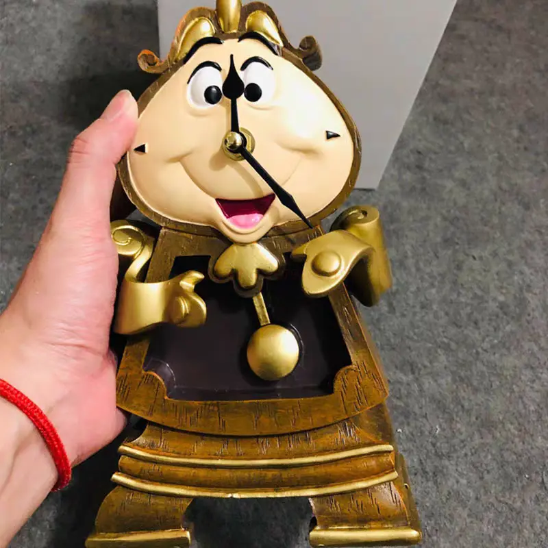 New Disney Beauty And The Beast Action Figures Cogsworth Mr Clock Lumiere Candle Lamp Statue Figure Home Decoration Model Gift