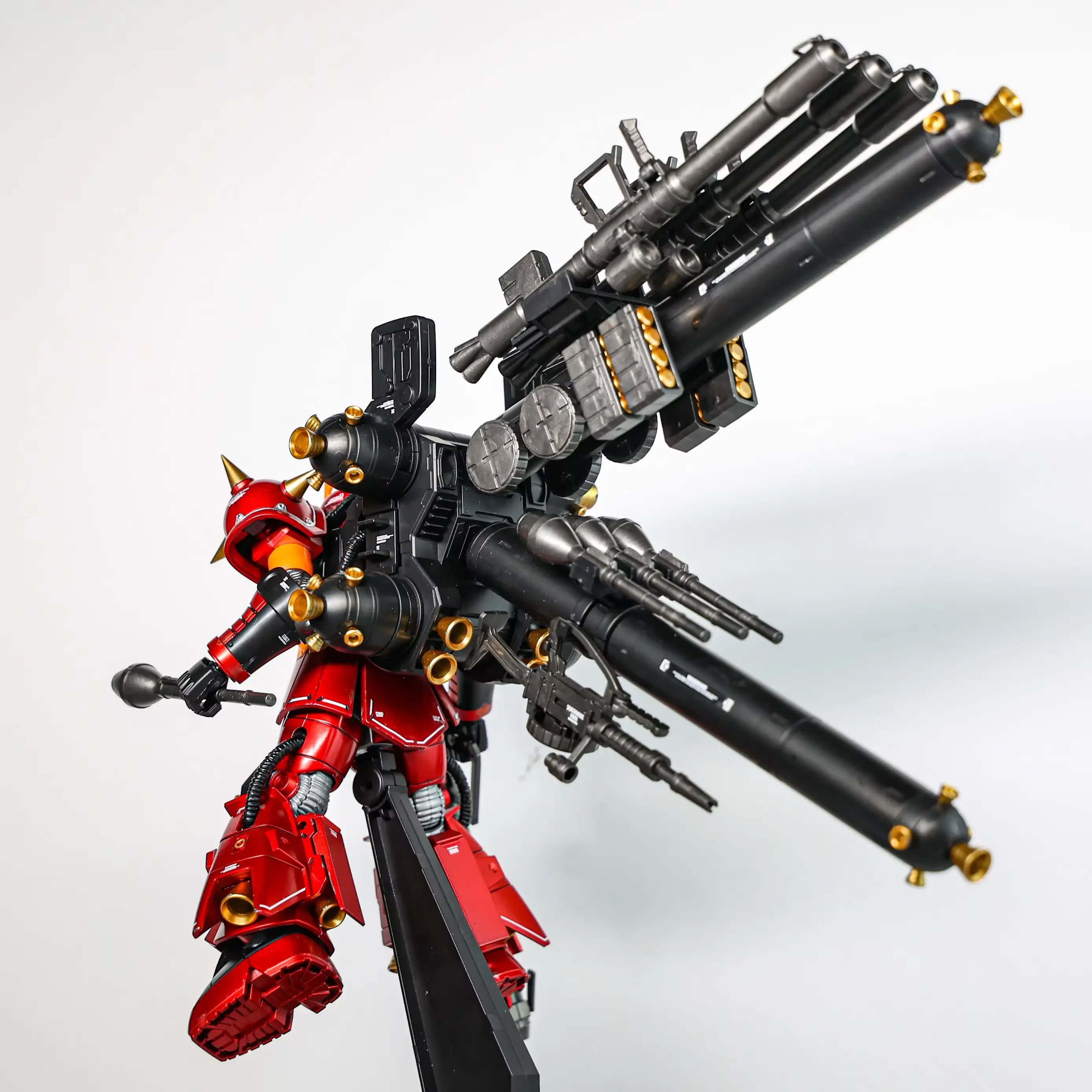 Hg 1/144psycho Zaku Full Metal Spray Pain Metal Mechanics Assembly Model Kit Action Figure Collectible Gift Toy