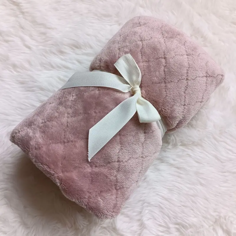 Upgraded Flannel Throwing Blanket Solid Color Thick and Comfortable Car Sofa Bed Plush Thick Swaddle Sleeping Blanket Knee Pad
