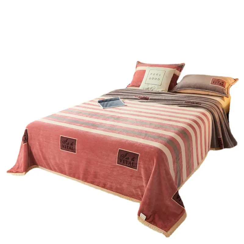 Wholesale Flannel Blankets Milk Blankets Thickened Coral Fleece Mink Velvet Blanket Nap Blanket Gift Generation Home Textile