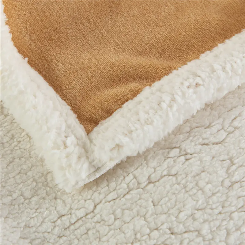 Soft Winter Autumn Double Layers Solid Color Blanket Thickened Warm Sofa Cover Breathable Bedspreads Travel Camping Nap Quilt