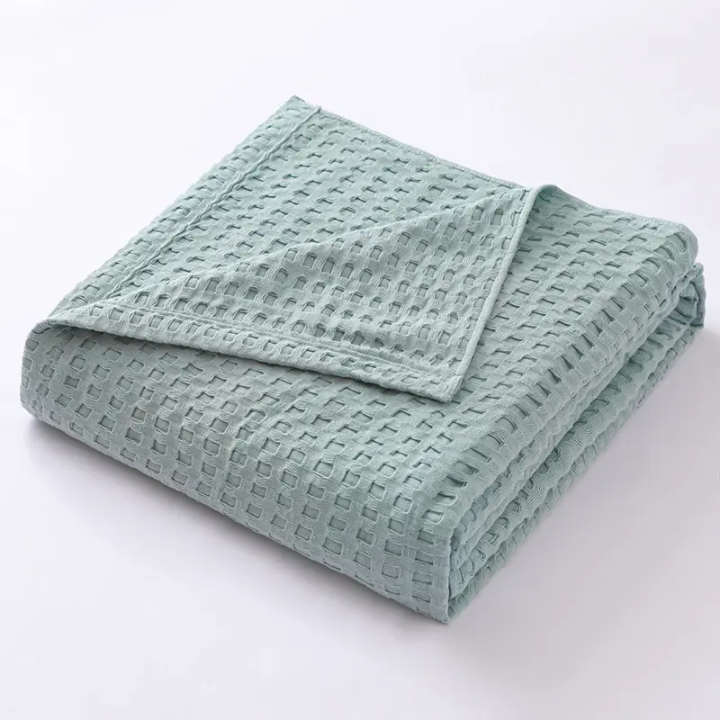 A-class Cotton Towel, Waffle Air Conditioning Blanket, Pure Cotton Blanket Double Blanket, Nap Blanket, Air Conditioning Blanket