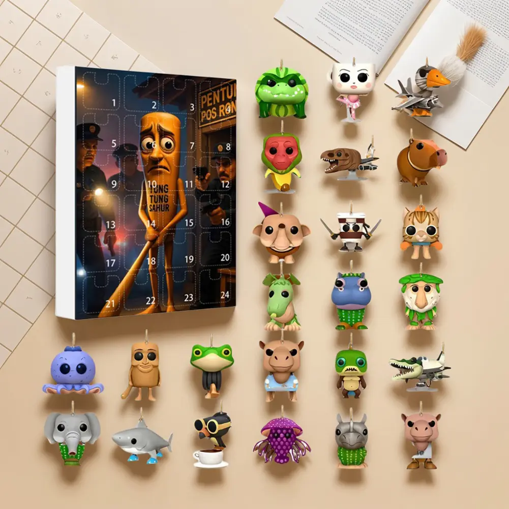 Tung Tung Sahur Character Blind Boxes Guess Bag Funny Toy 24pcs Blind Boxes Desktop Decoration Collection Funny Doll Toy