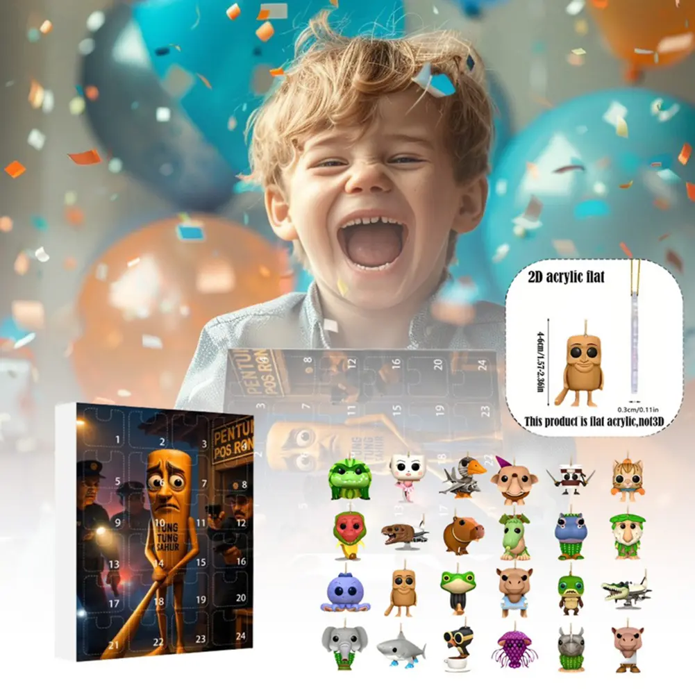 Tung Tung Sahur Character Blind Boxes Guess Bag Funny Toy 24pcs Blind Boxes Desktop Decoration Collection Funny Doll Toy