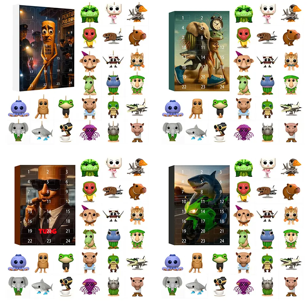 Tung Tung Sahur Character Blind Boxes Guess Bag Funny Toy 24pcs Blind Boxes Desktop Decoration Collection Funny Doll Toy