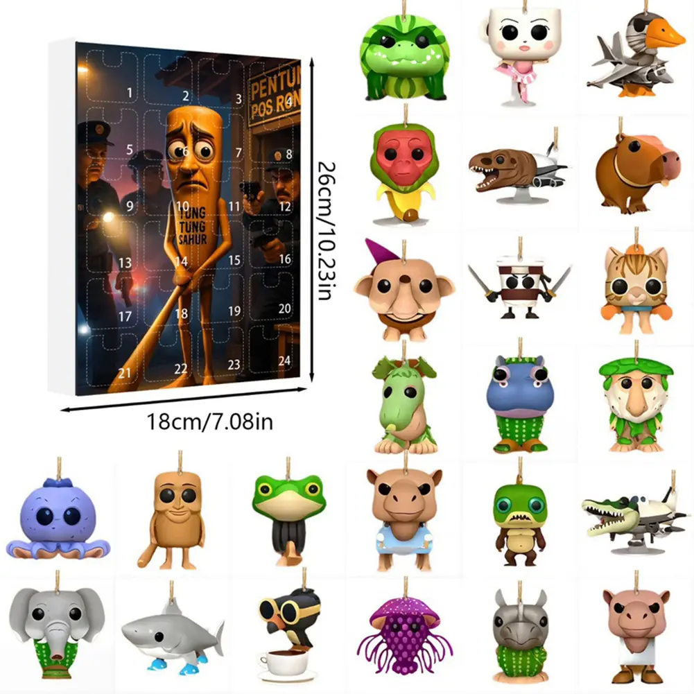 Tung Tung Sahur Character Blind Boxes Guess Bag Funny Toy 24pcs Blind Boxes Desktop Decoration Collection Funny Doll Toy