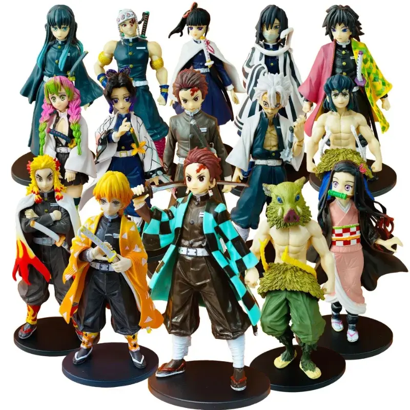 Anime Demon Slayer Action Figures Kimetsu No Yaiba Shinobu Nezuko PVC Doll Model Collection Ornament Japan Derived Toy Gift