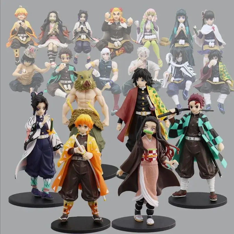 Anime Demon Slayer Action Figures Kimetsu No Yaiba Shinobu Nezuko PVC Doll Model Collection Ornament Japan Derived Toy Gift