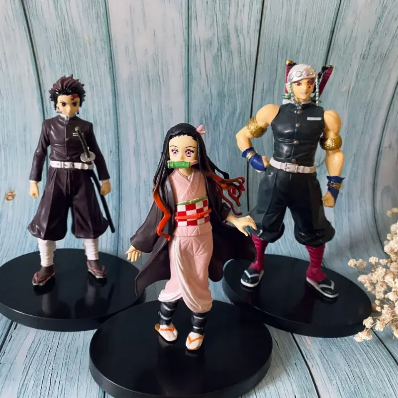 Anime Demon Slayer Action Figures Kimetsu No Yaiba Shinobu Nezuko PVC Doll Model Collection Ornament Japan Derived Toy Gift