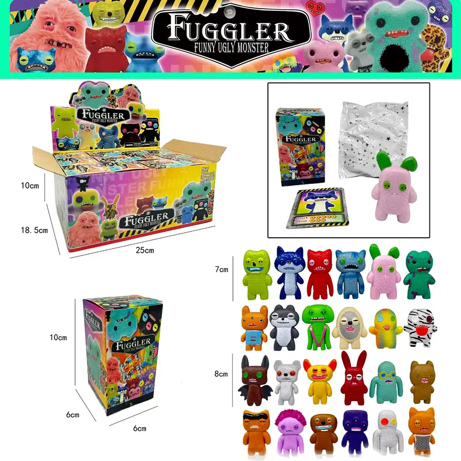 Original Fuggler Blind Bag Collectible Figures Funny Ugly Monster PVC Toys 6.5cm Backpack Pendant Doll Small Gift Wholesale toy