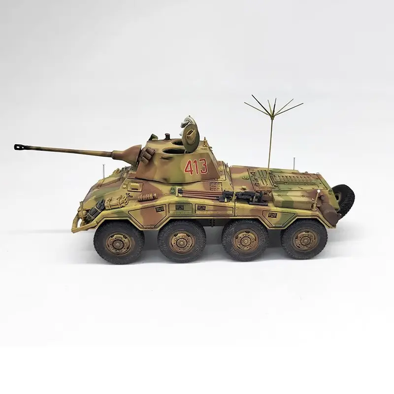 1:72 Scale Sd.Kfz.234/2 Puma Eight-wheeled Armored Vehicle Plastic Tank Model Collection Decoration Toy Gift Souvenir Display