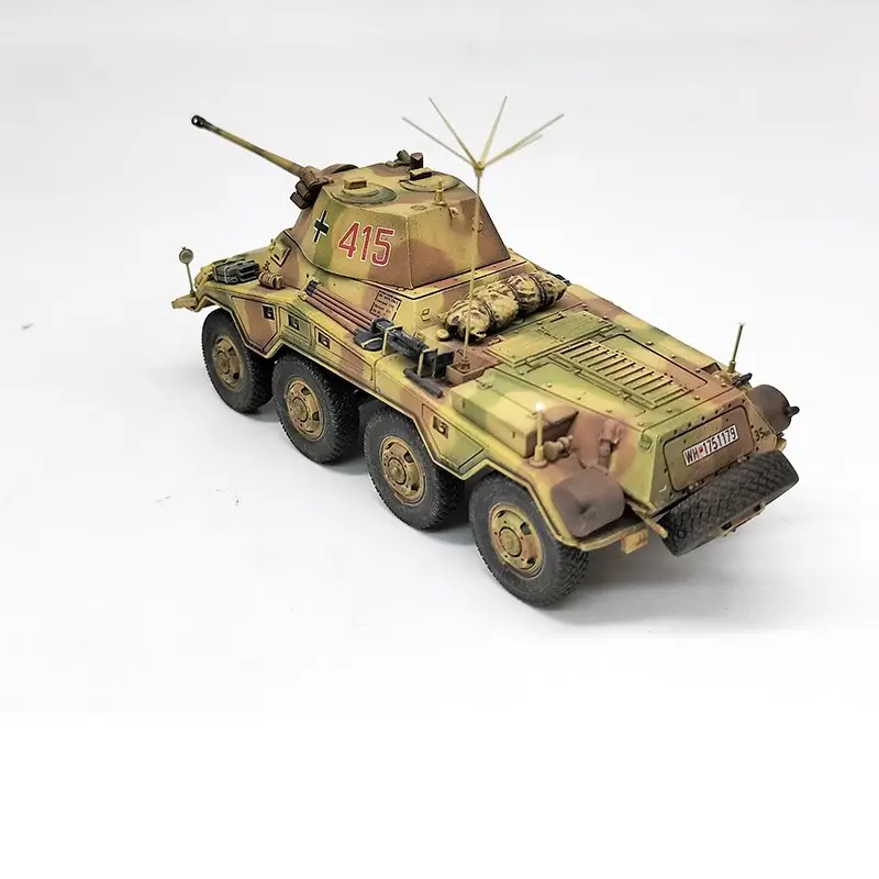 1:72 Scale Sd.Kfz.234/2 Puma Eight-wheeled Armored Vehicle Plastic Tank Model Collection Decoration Toy Gift Souvenir Display