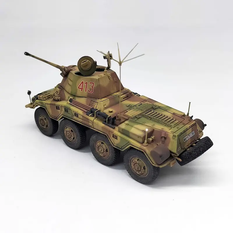1:72 Scale Sd.Kfz.234/2 Puma Eight-wheeled Armored Vehicle Plastic Tank Model Collection Decoration Toy Gift Souvenir Display