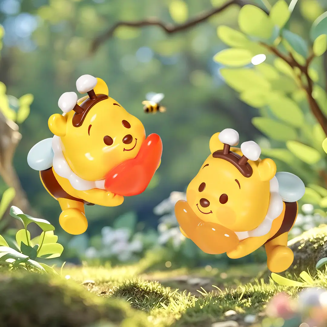 Genuine Disney Poop-Poop Honey-Seeking Magnetic Cute Grain Ornaments Winnie The Pooh Blind Box Blind Bag Trend Toy Kid Gift