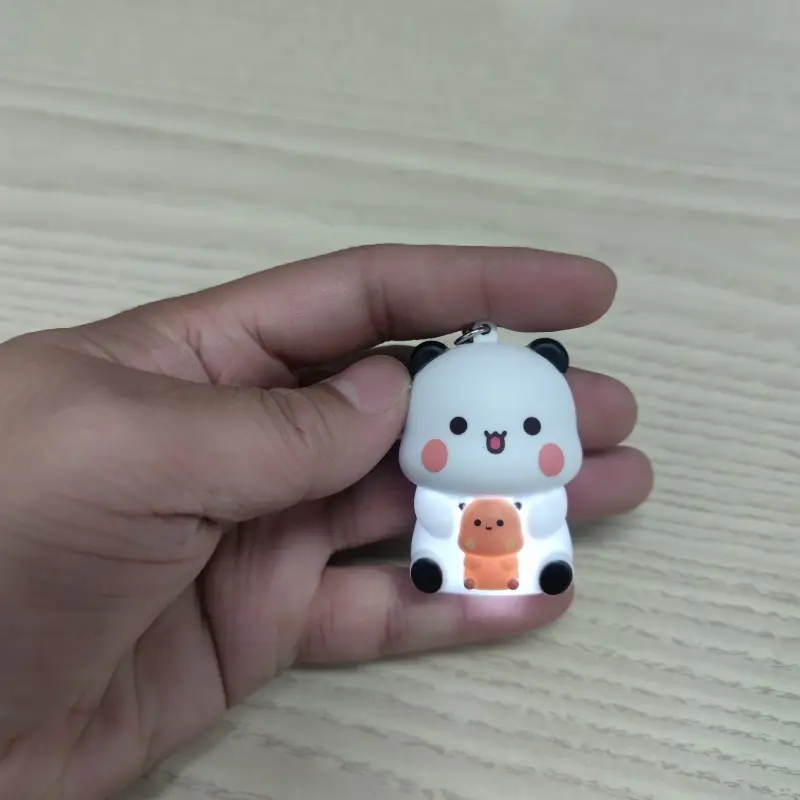 New 2 Pcs Can Say I Love You Bubu And Yier Voice Toys Cute Cartoon Panda Bubu And Dudu Key Chain Backpack Pendant Ornament Gifts