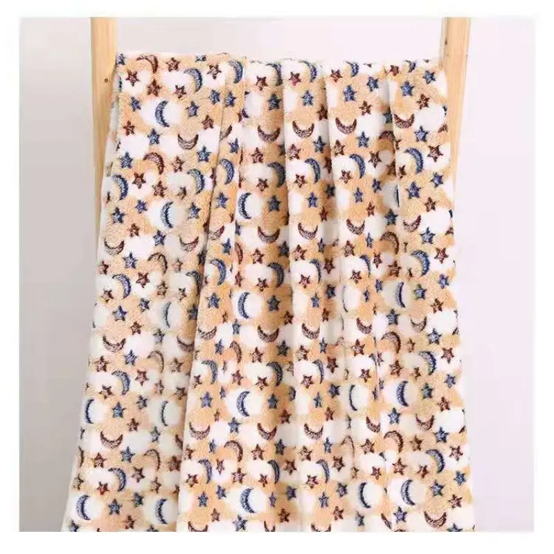 Star Moon Blanket Coral Velvet Blanket Office Sofa Blanket Air Conditioning Napping Blanket Flannel Children's Blanket