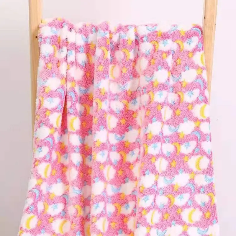 Star Moon Blanket Coral Velvet Blanket Office Sofa Blanket Air Conditioning Napping Blanket Flannel Children's Blanket