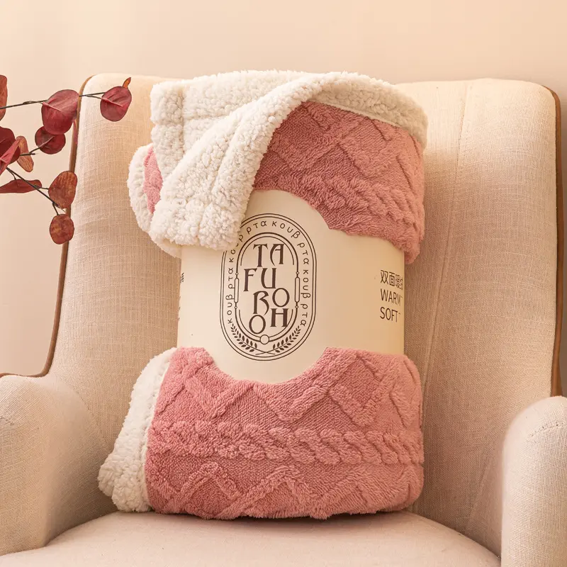 Lamb Fleece Blanket Tafu Fleece Blanket Autumn/Winter Plush Nap Blanket Multi Color Autumn/Winter Cover Blanket Four Seasons