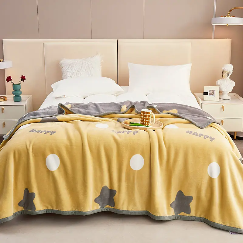 New Milk Velvet Cloud Blanket, Thick Double Office Robe, Warm Living Room Sofa, Lightweight and Luxurious Winter Travel Bed