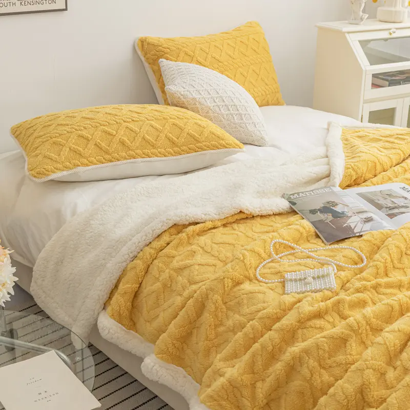 Lamb Fleece Blanket Tafu Fleece Blanket Autumn/Winter Plush Nap Blanket Multi Color Autumn/Winter Cover Blanket Four Seasons