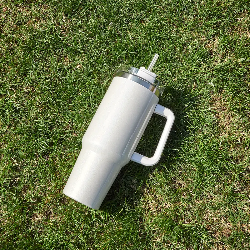40oz Generation Car Cup Rainbow Paint Ice Cream Cup Stainless Steel Insulated Car Water Cup Portable Large Capacity Handle Cup