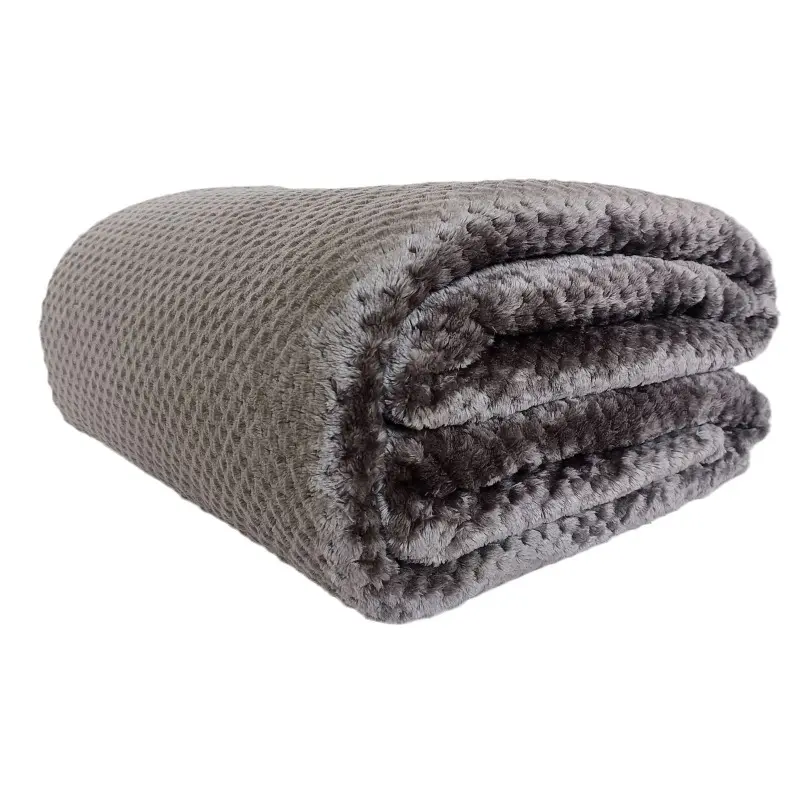 Pineapple Grid Flange Velvet Blanket Is Easy to Carry Multifunctional Conditioning Nap Blanket Suitable for Sofas Beds Airplanes