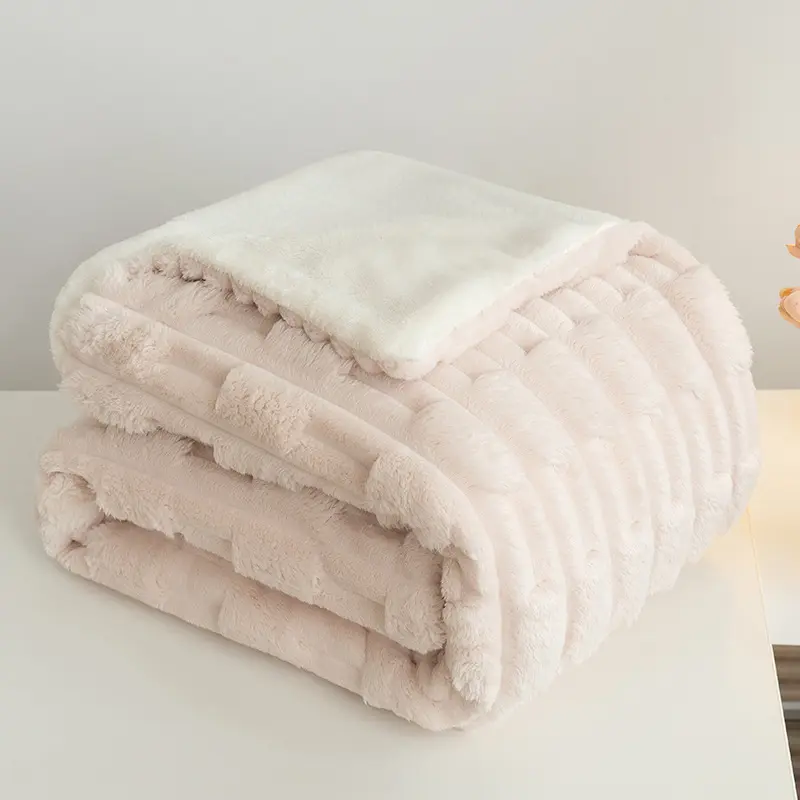 Giant Soft and Thickened Sofa Cover Checkerboard Small Blanket Taffeta Velvet Jacquard Nap Waffle Blanket Home Textile