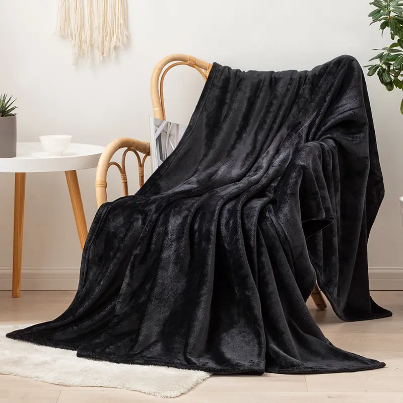 Solid Color Flannel Office Practical Shawl Blanket Chinese New Year Gift Coral Velvet Summer Comfortable Air Conditioning Quilt