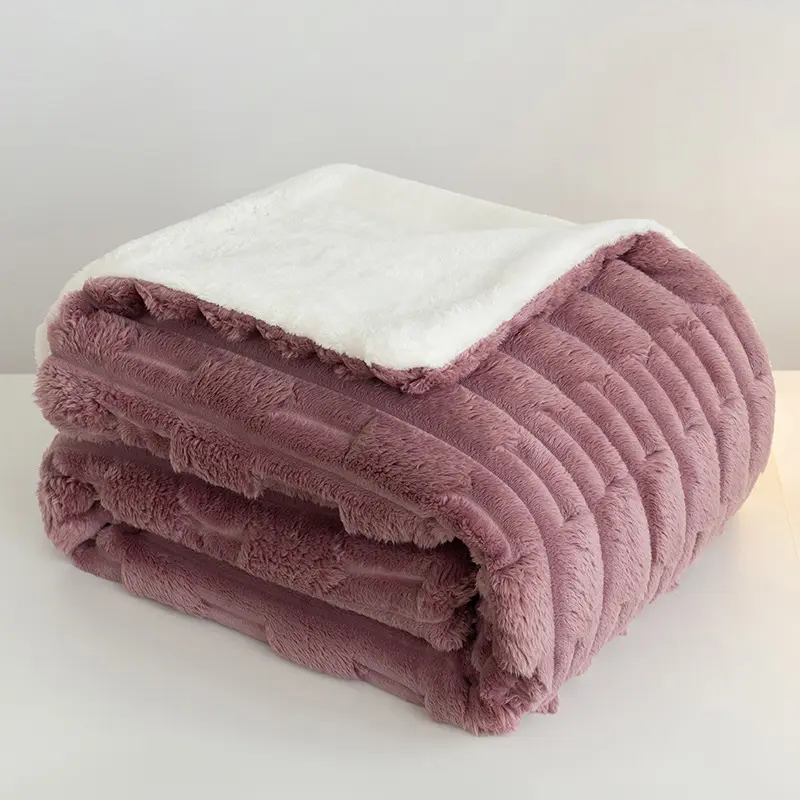 Giant Soft and Thickened Sofa Cover Checkerboard Small Blanket Taffeta Velvet Jacquard Nap Waffle Blanket Home Textile