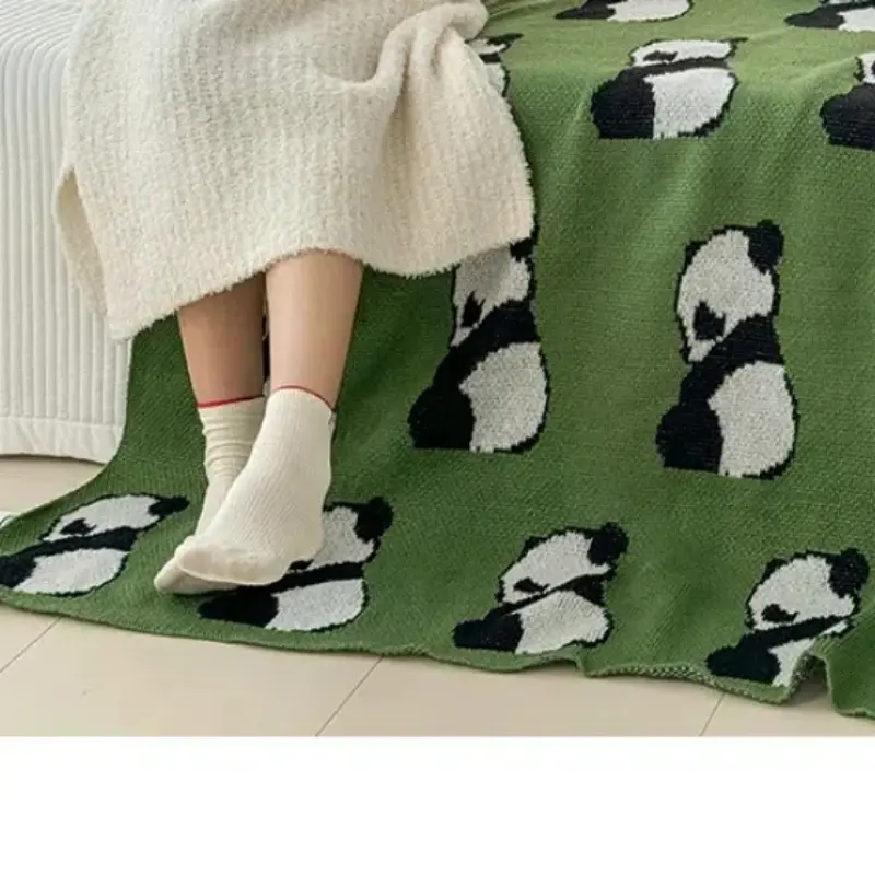 Popular Cartoon Panda Blanket Imitation Cashmere Leisure Blanketoffice Sofa Blanket Knitted Leisure Multi-purpose Blanket