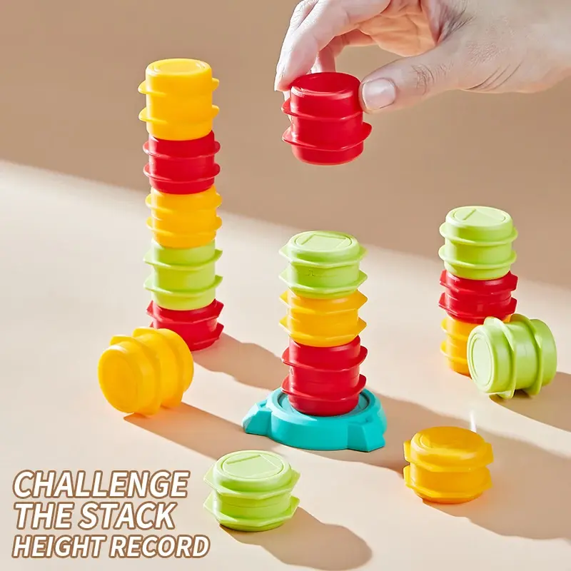 Children's Engineering Forklift Truck Press Push Car Model Stack Drums Game Simulated Forklift Transport Kids Educational Toys