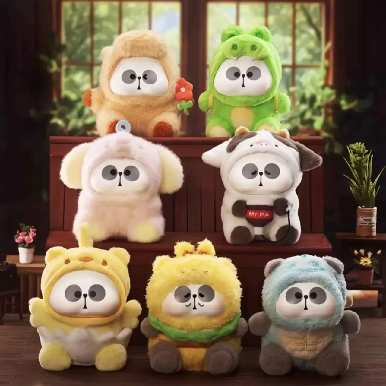 Original Mr.Pa Animal Company Limited Series Blind Box Cute Vinyl Plush Pendant Doll Panda Figurine Mystery Box Toy Kids Gift