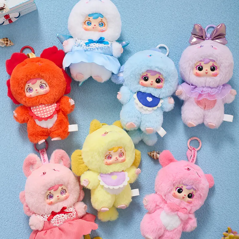 Official Edition Three Little Mao Samuel Ocean Happy Day Plush Blind Box Cute Bag Hanging Trend Doll Gift Girl Toy Send Friends
