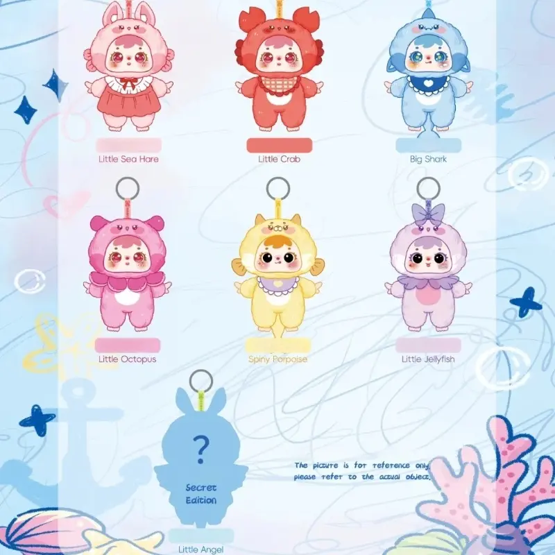 Official Edition Three Little Mao Samuel Ocean Happy Day Plush Blind Box Cute Bag Hanging Trend Doll Gift Girl Toy Send Friends
