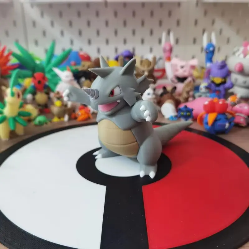New Pokemon Anime Rhyhorn Rhydon Rhyperior 1:20 Scale 3d Printing Diy Desktop Model Toy For Kids Cartoon Character Figurine Gift