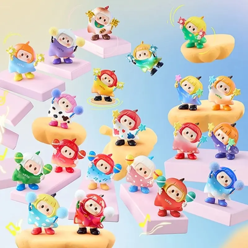 The Genuine Miniso Yoyo Youyou Sauce Cute And Fun Tilting Head Blind Box Icon Box Is A Trendy Toy With Pumpkin Head Figurines