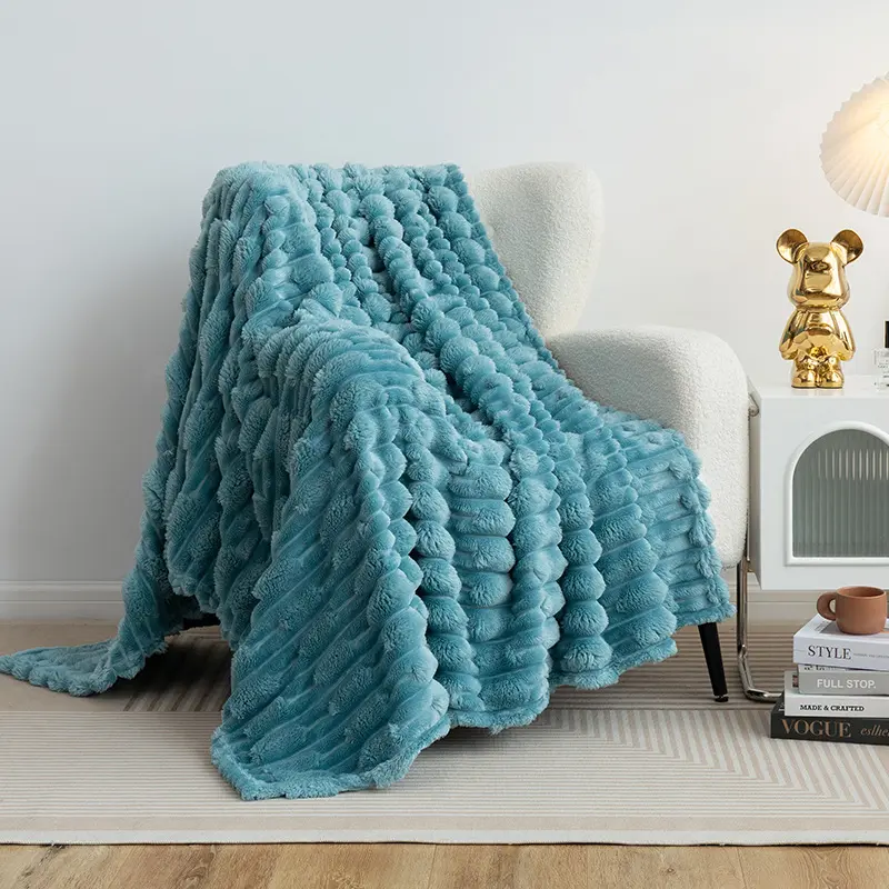 1PC Wide Stripe Solid Blanket Flannel Soft Adult Child Blanket Four Seasons Bedroom Sofa Cover Blanket Pet Blanke Home Textile