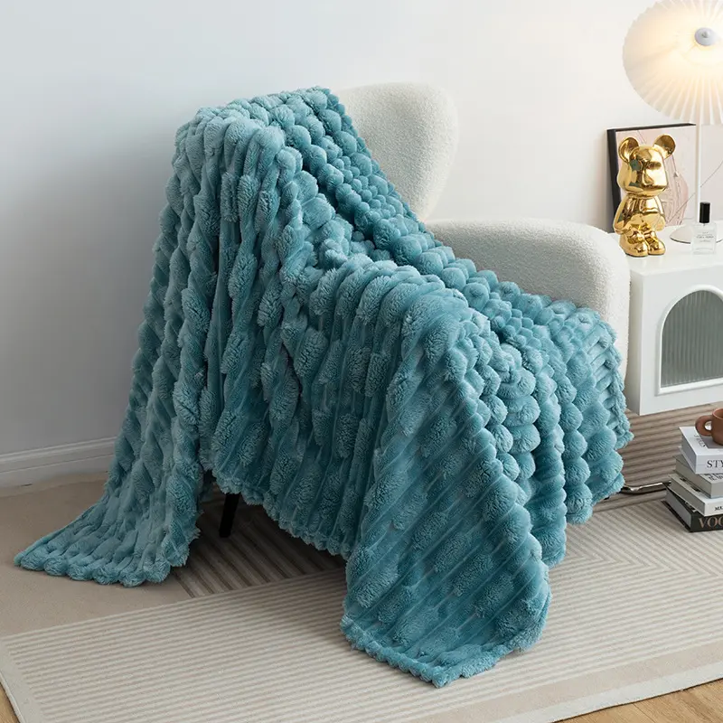 1PC Wide Stripe Solid Blanket Flannel Soft Adult Child Blanket Four Seasons Bedroom Sofa Cover Blanket Pet Blanke Home Textile