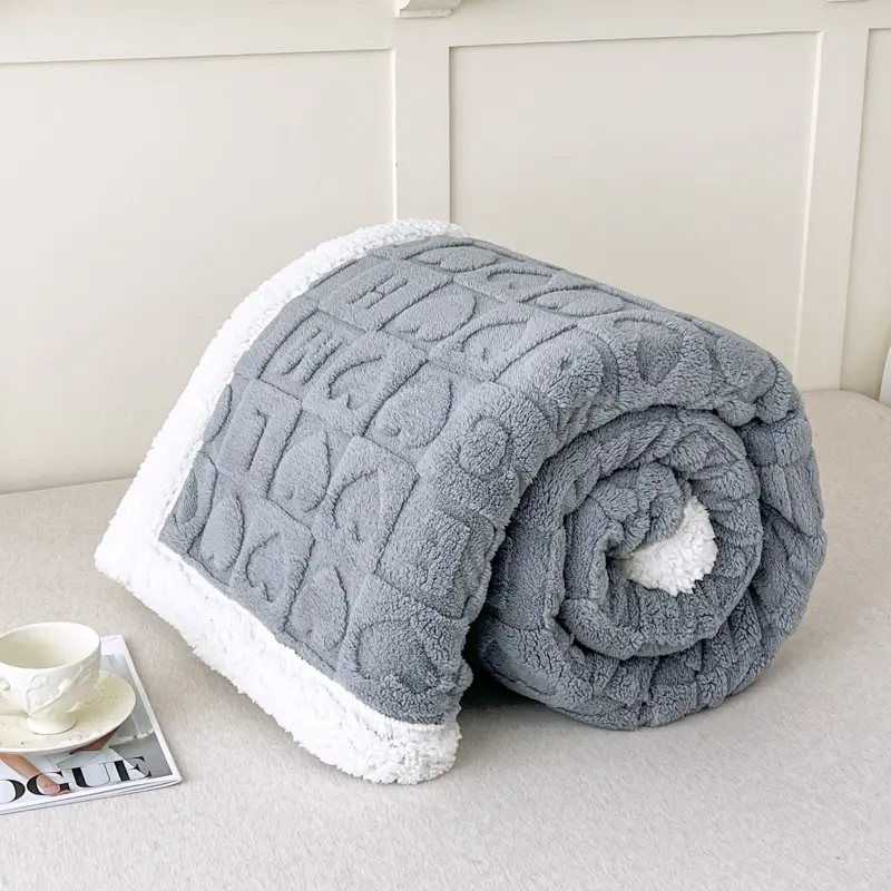 Winter Thick Double-layer Tafu Velvet Sofa Cover Blanket Office Nap Air Conditioning Small Blanket Milk Velvet Resistant to Dirt