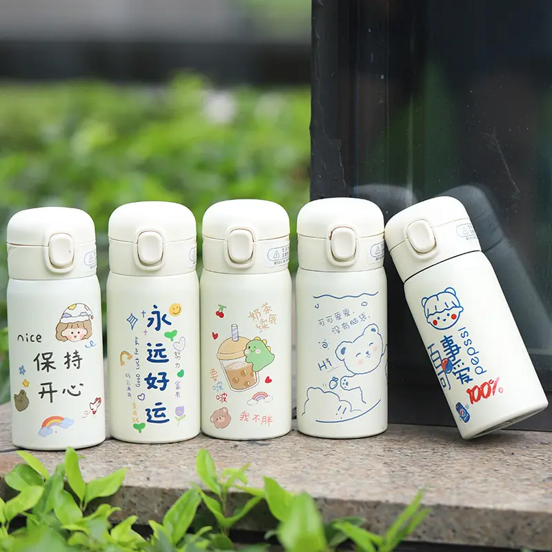 High Quality Portable Thermos Bottle Girl/Boy Stainless Steel Water Bottle Vacuum Flasks Insulated Cup High Capacity Student Tra