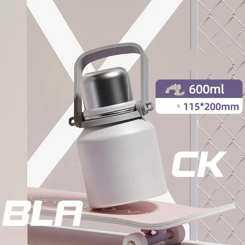 Insulated Cup Large Capacity Water Cup High Aesthetic Cup 600L Stainless Steel Outdoor Sports Insulated Kettle for Men and Women