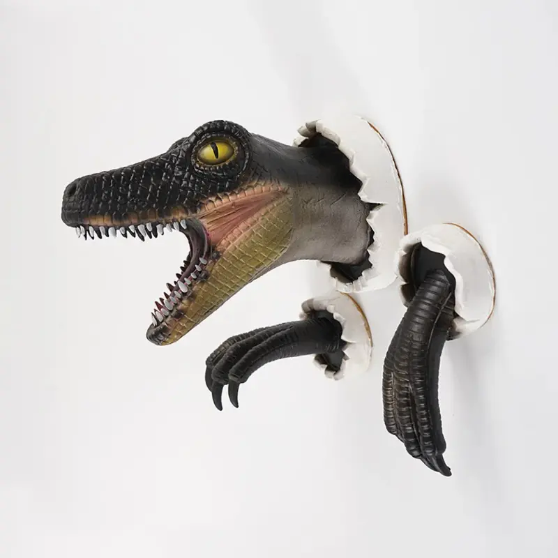 Dinosaur Head Paw Wall Hangers for Halloween Scary Funny Home Decoraion 3D Dinosaur Stickers Crafts Club Haunted House Decor