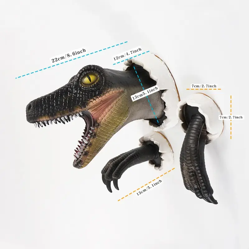 Dinosaur Head Paw Wall Hangers for Halloween Scary Funny Home Decoraion 3D Dinosaur Stickers Crafts Club Haunted House Decor