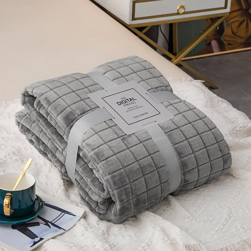 Wool Throw Blanket Keep Warm Winter Bed Blankets Double Sided Queen Duvet Cover Camping Double Bed Cover Bedspread