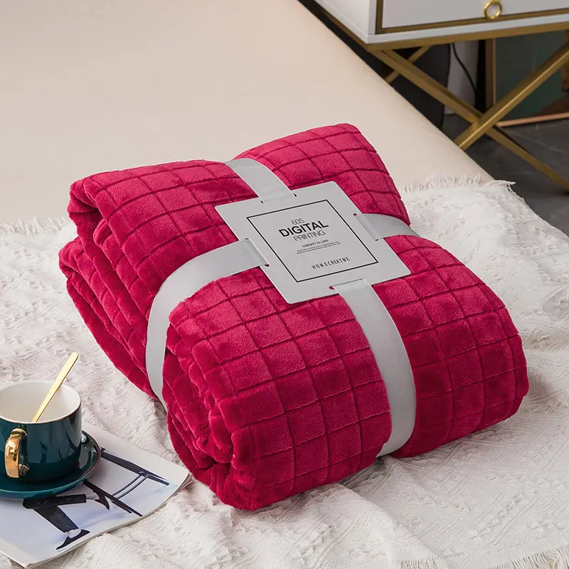 Wool Throw Blanket Keep Warm Winter Bed Blankets Double Sided Queen Duvet Cover Camping Double Bed Cover Bedspread