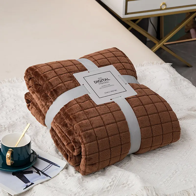 Wool Throw Blanket Keep Warm Winter Bed Blankets Double Sided Queen Duvet Cover Camping Double Bed Cover Bedspread